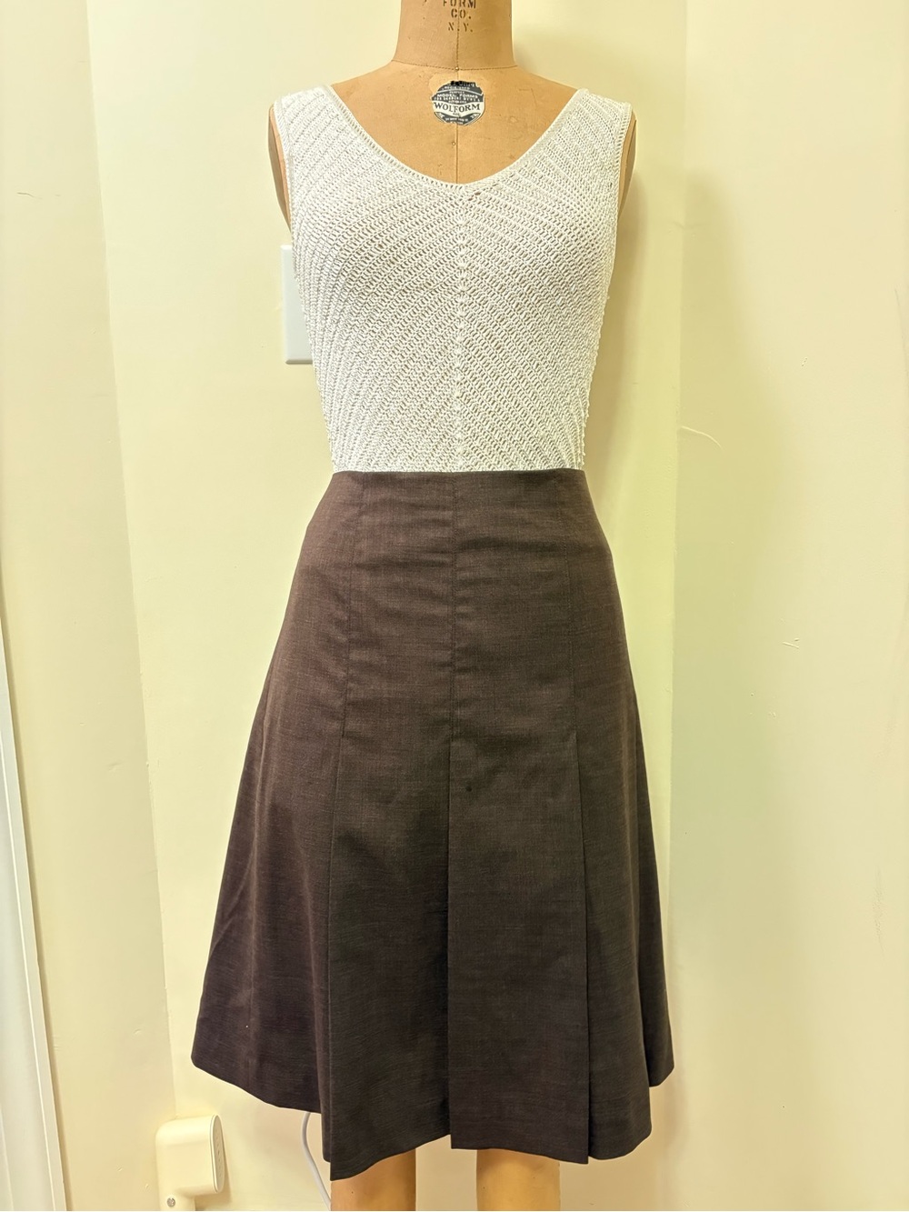 Banana Republic Dark Brown A-Line Wool Skirt